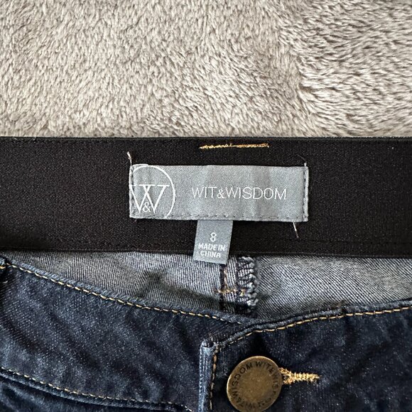 Wit & Wisdom Dark Wash Bermuda Shorts Jorts Women's 8 Stretch 9" Inseam - Picture 2 of 7